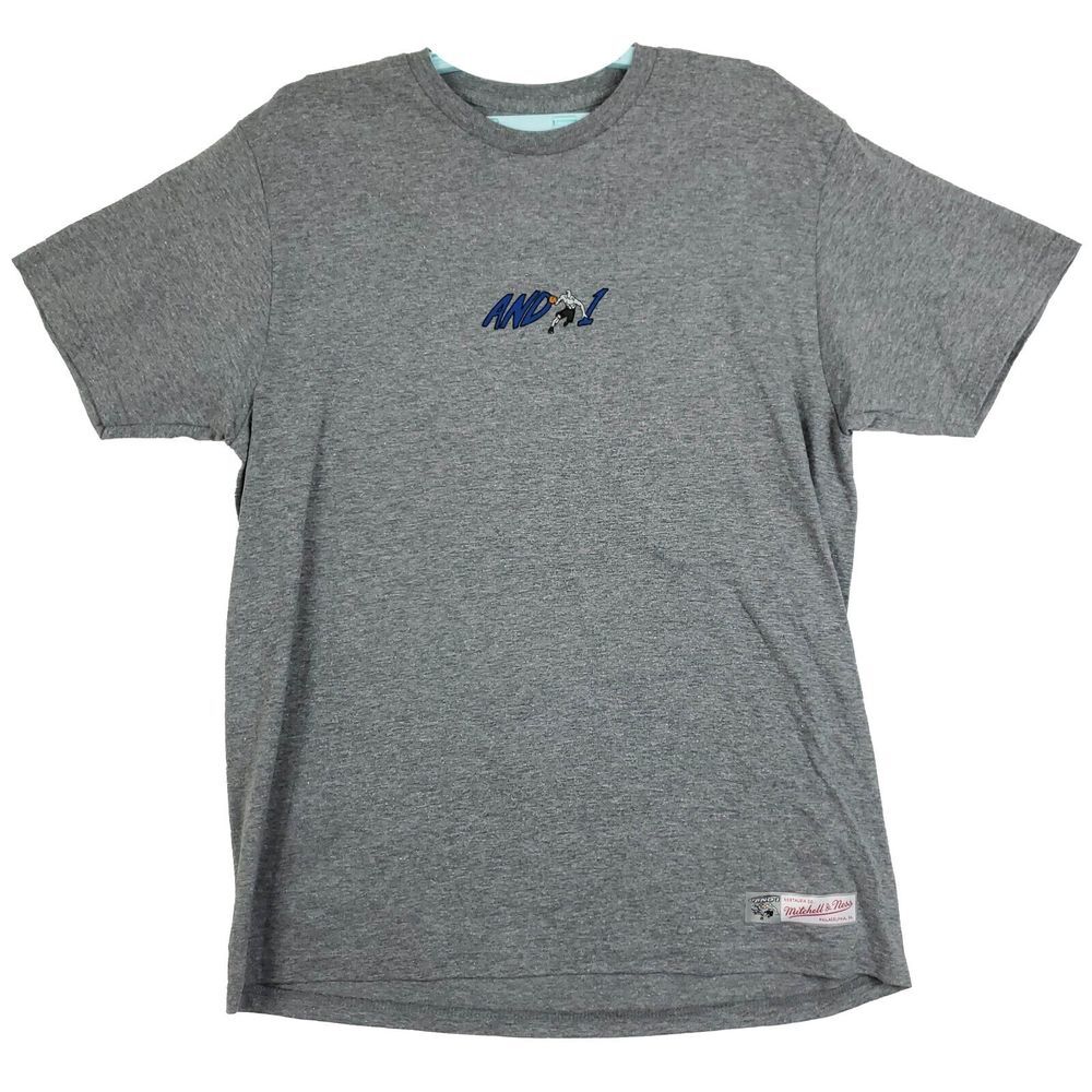 AND1 Mitchell & Ness L Large Shirt You Were Guarding‎ Me Artwork Gray NWT